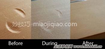 木制家具上的碰撞凹痕巧修复