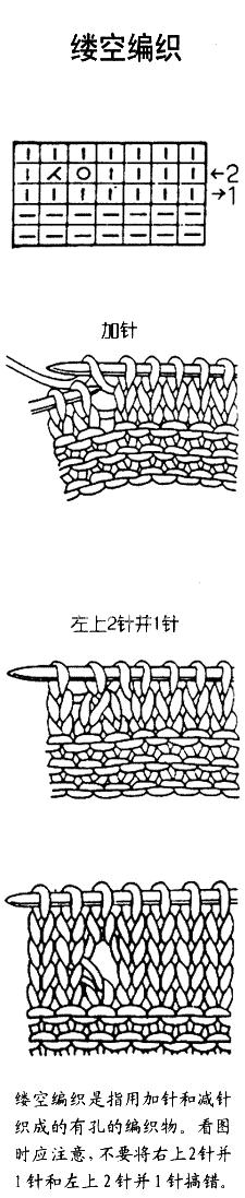单桂花针编织、缕空编织、绞针编织