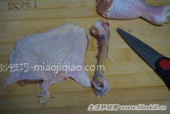 鸡腿剔骨小窍门