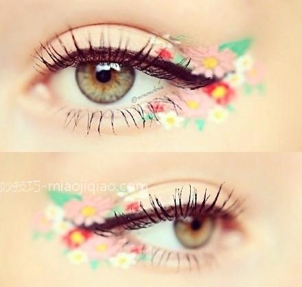 好看的鲜花眼妆图片造型 教你鲜花眼妆画法