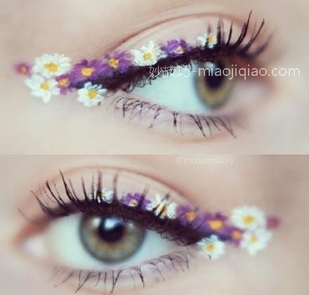 好看的鲜花眼妆图片造型 教你鲜花眼妆画法