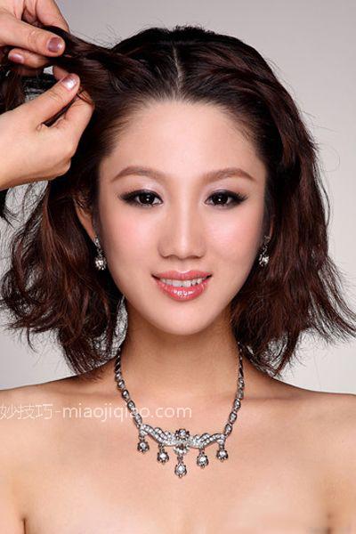 新娘中分编发教程图解 女人味十足