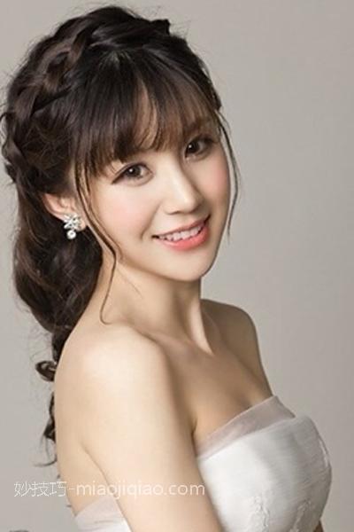 齐刘海新娘发型图片 唯美无比清新可人